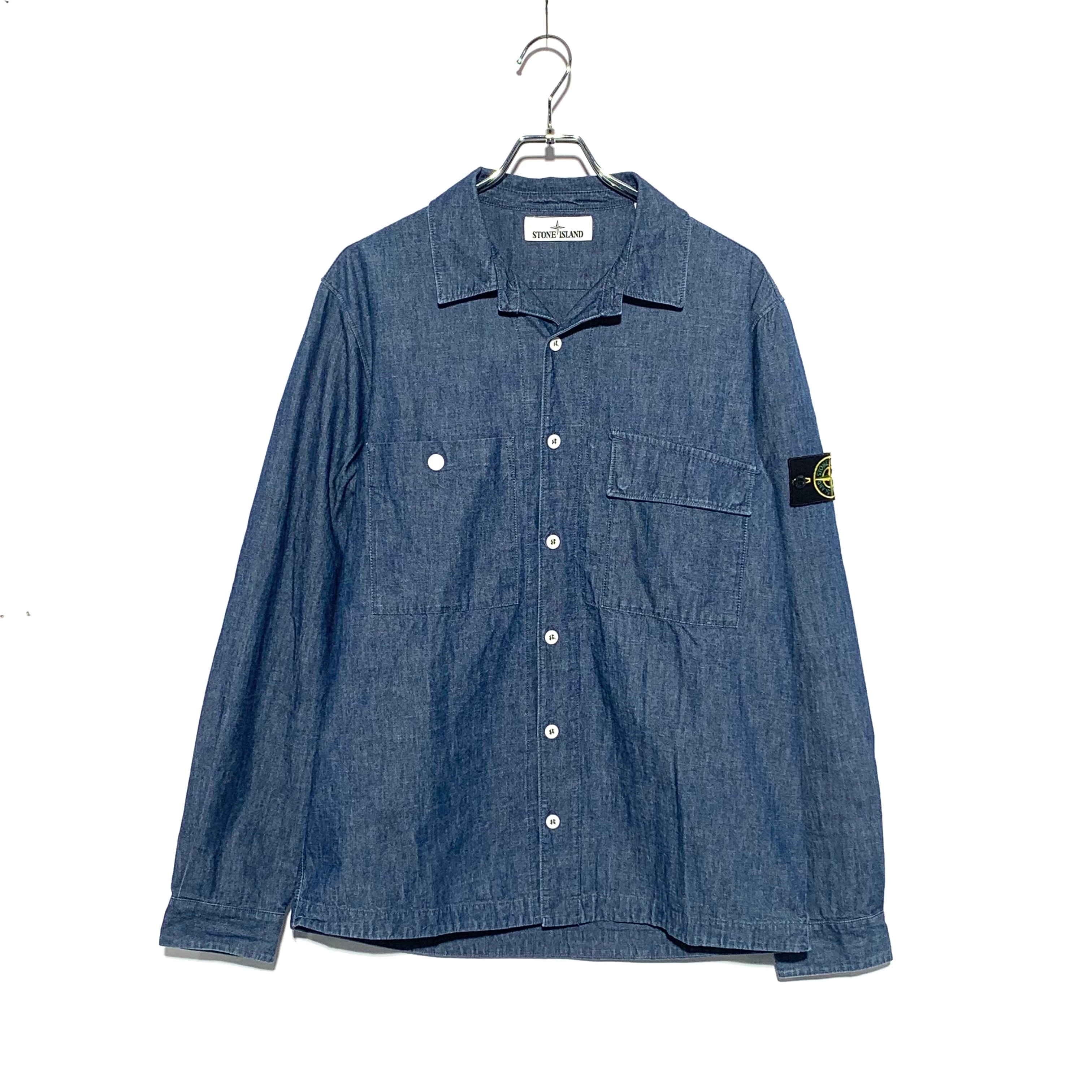 STONE ISLAND Chambray Denim Shirt "Blue"