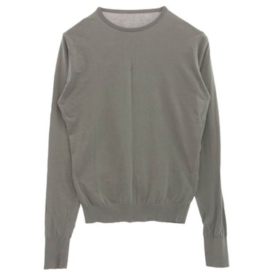 uniform experiment ユニフォームエクスペリメント ニット UE-200079 ロゴパッチ 長袖 ハイゲージ ニット グレー系 3【中古】