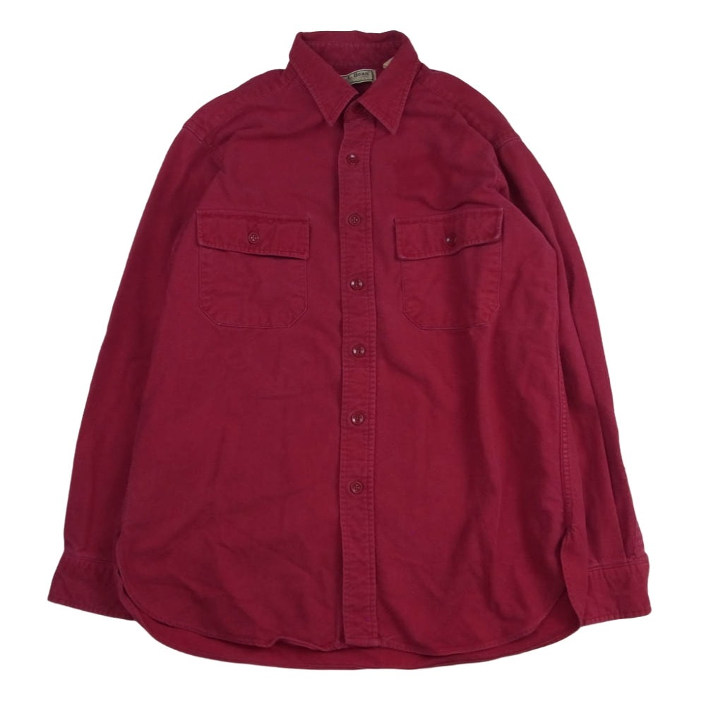 L.L.Bean エルエルビーン 80s 90s USA製 モールスキン 長袖 シャツ レッド系 15.5【中古】