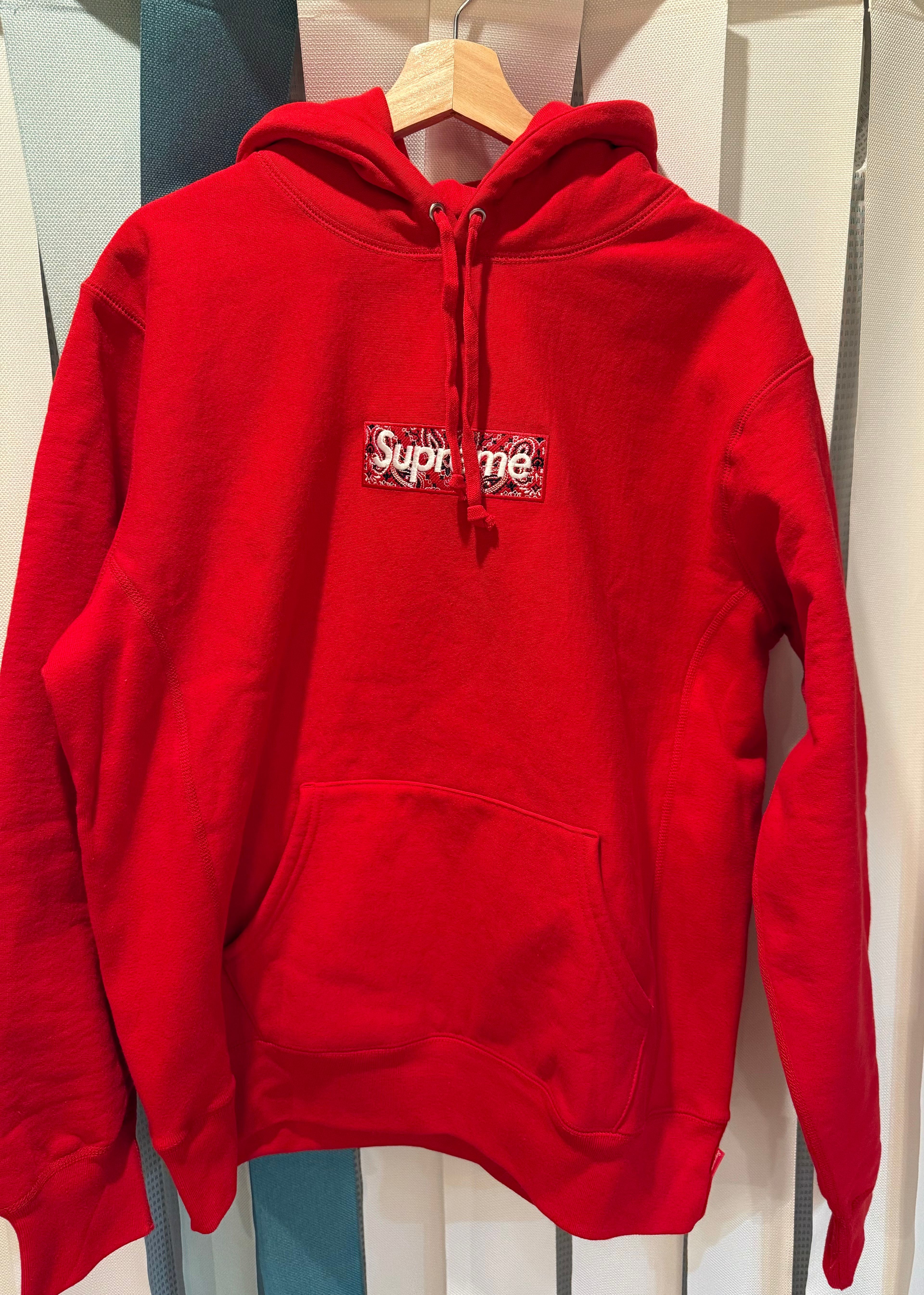 Supreme Bandana Box Logo Hooded Sweatshirt "Red"