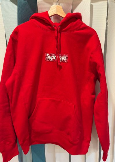 Supreme Bandana Box Logo Hooded Sweatshirt "Red"