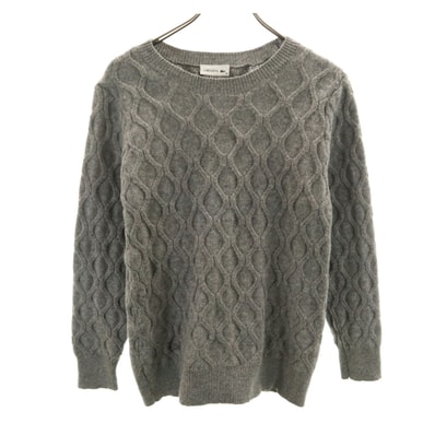 LACOSTE ラコステ 編み柄 長袖 セーター 40 グレー ニット