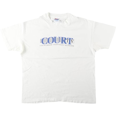 古着 90年代 ヘインズ Hanes BEEFY-T Court TV アドバタイジングTシャツ XL(46-48) メンズXL相当 ヴィンテージ/eaa644596