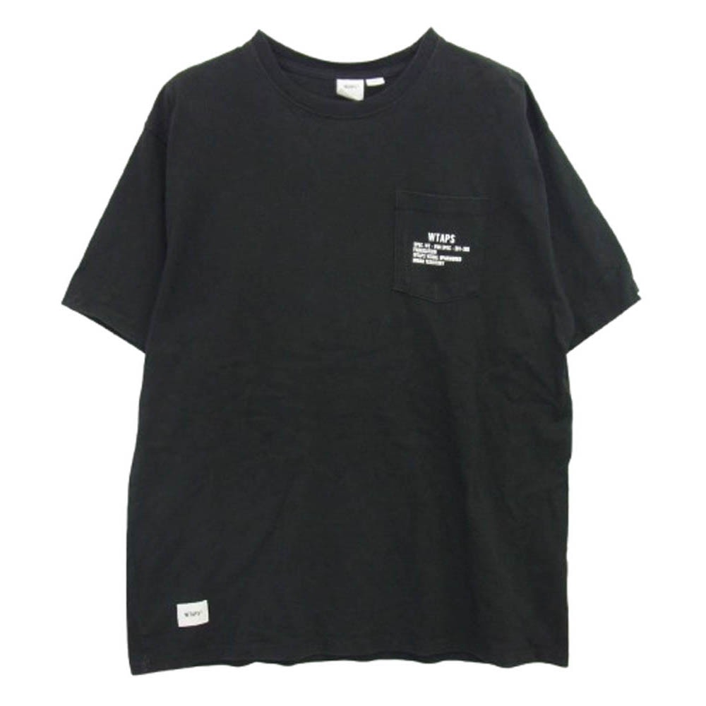 WTAPS ダブルタップス Ｔシャツ 22AW 222BWVND-CSM02S × VANS VAULT バンズ ロゴ バックプリント ポケット ショートスリーブ 半袖 Tシャツ ブラック系 X 03【中古】