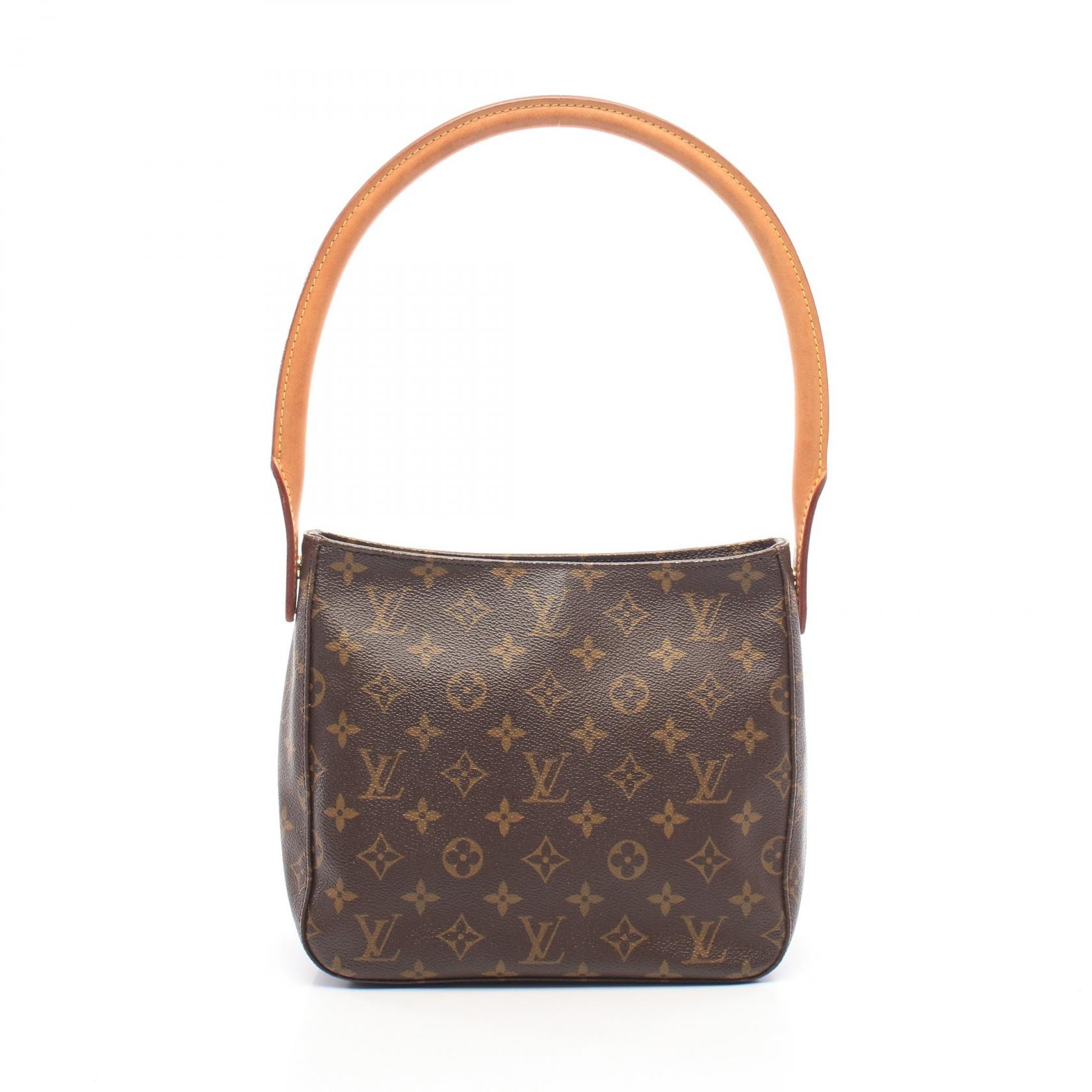ルイ・ヴィトン LOUIS VUITTON ルーピングMM モノグラム ショルダーバッグ バッグ PVCコーティングキャンバス レザー レディース ブラウン系 M51146 【中古】