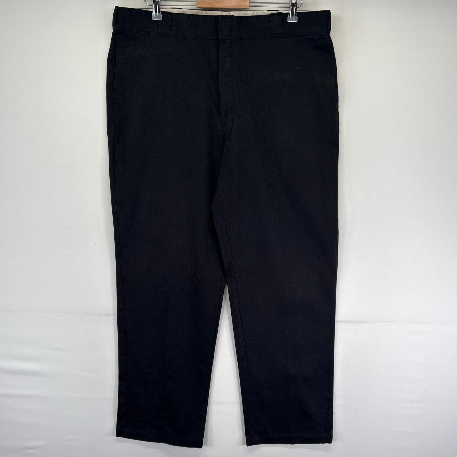 古着 ディッキーズ Dickies パンツ ワンポイントロゴ 大きいサイズ 874 オリジナルフィット ジップ w40 L32  ブラック系 メンズ