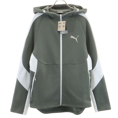 未使用 PUMA プーマ 長袖 ジップパーカー L カーキ