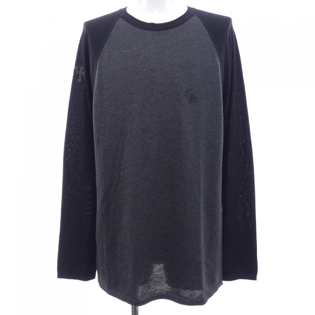 Chrome Hearts Embroidered CH Logo Cross Patch Raglan L/S T-Shirt "Black/Gray"