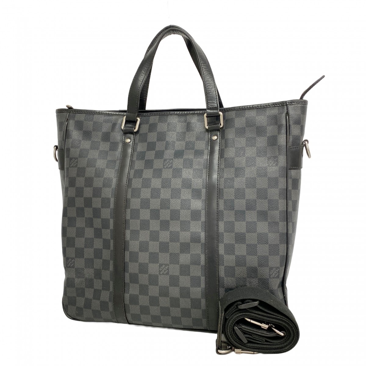 【6dd4059】ルイヴィトン トートバッグ ダミエ・グラフィット タダオ N51192 ブラック グレー 2wayバッグ【中古】メンズ