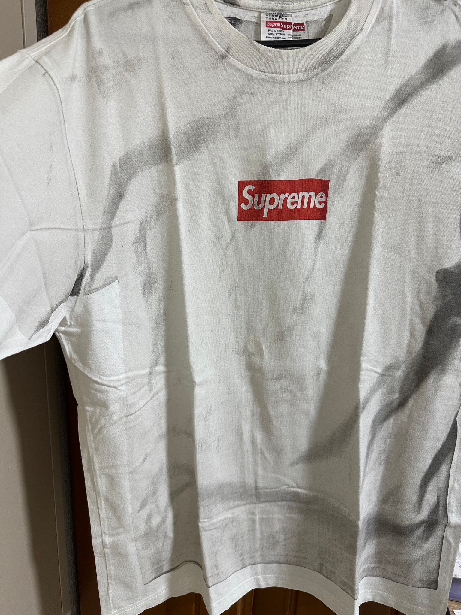 Supreme x MM6 Maison Margiela Box Logo Tee "White"