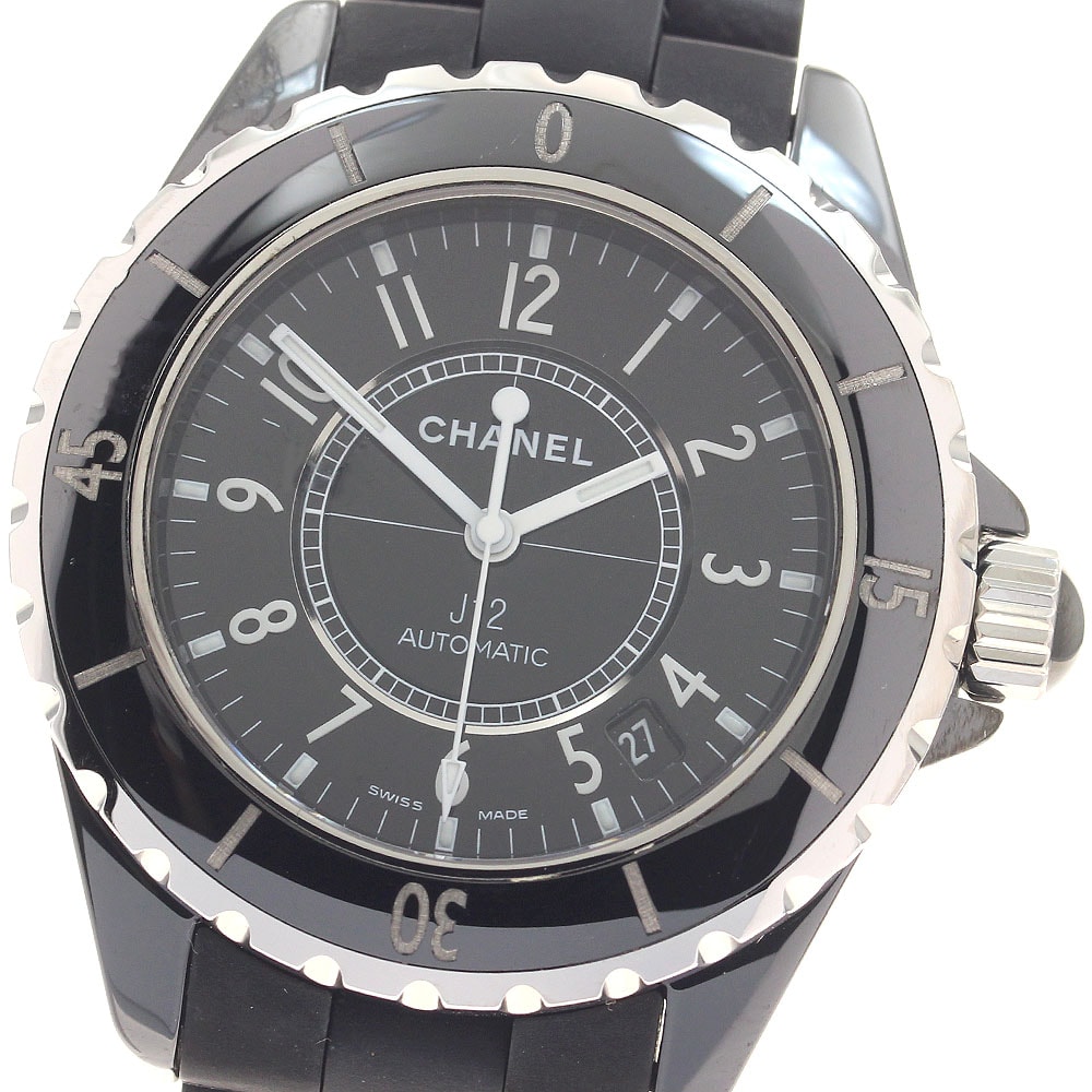 ☆良品  シャネル J12 黒セラミック 38mm H0684 メンズ 【中古】