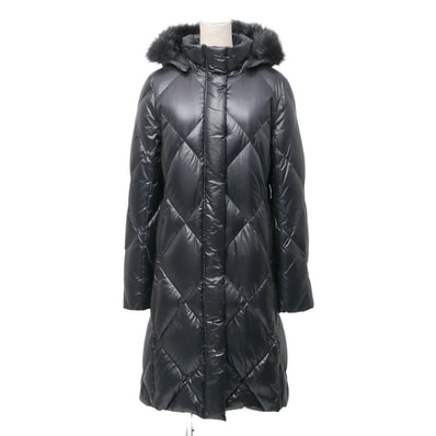 ■美品■BURBERRY バーバリー コート サイズ40 ダウンコート 裏地 : チェック フォックスファー 中綿 ロングコート ブランド古着【中古】20260202/RA7586
