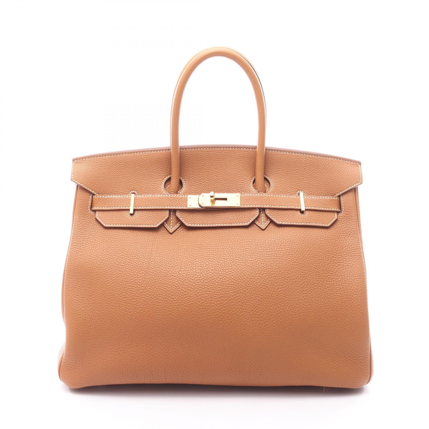 エルメス HERMES バーキン35 ハンドバッグ バッグ レザー トゴ トゴ ゴールド □K刻印(2007年製造) レディース ブラウン系 【中古】