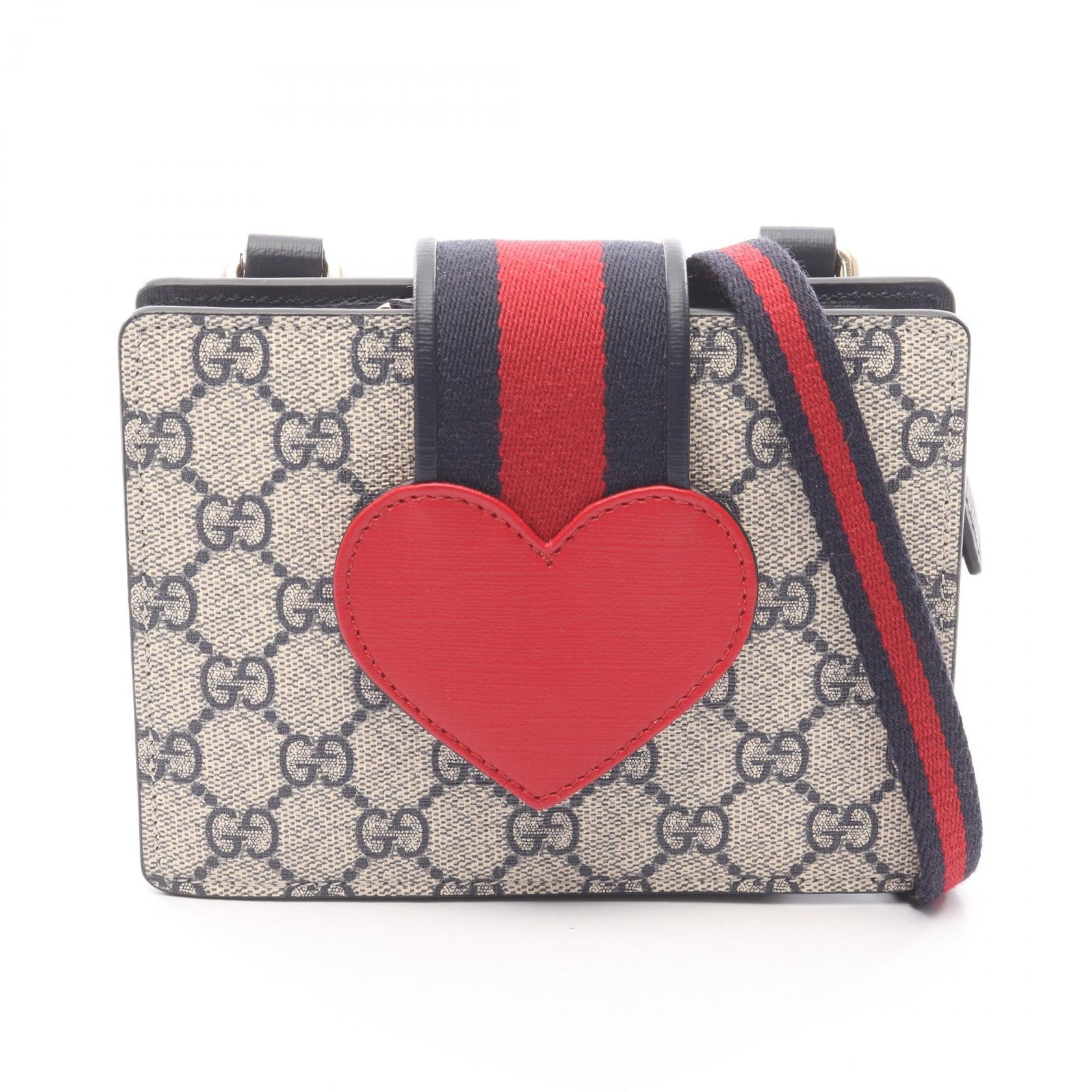 グッチ GUCCI チルドレンズ GGスプリーム ショルダーバッグ バッグ PVCコーティングキャンバス レザー レディース ベージュ系 / ネイビー系 / レッド系 793830 【中古】