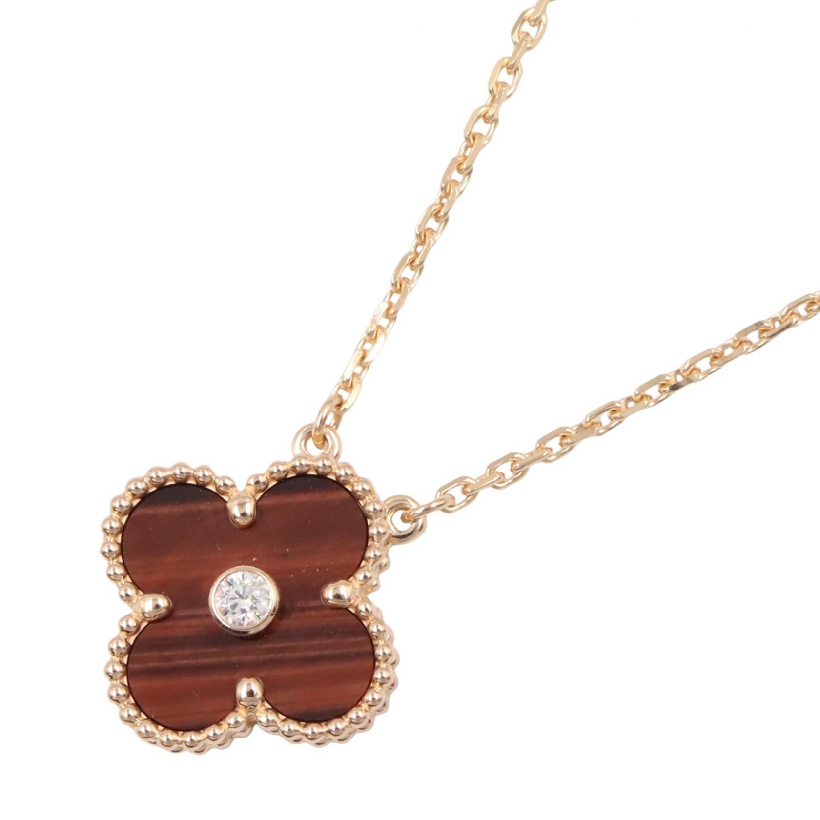 ヴァンクリーフ&アーペル Van Cleef & Arpels ヴィンテージ アルハンブラ ブルズアイ 1PD ネックレス ネックレス ジュエリー K18PG(ピンクゴールド) ダイヤモンド ブルズアイ レディース ゴールド系 / ブラウン系