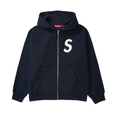 Supreme S Logo Zip Up Hooded Sweatshirt (25FW) "Navy"