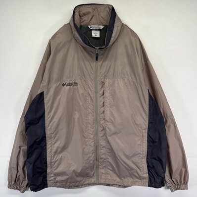 古着 コロンビア Columbia ジャケット ナイロン フルジップ マウンテンパーカー ワンポイント刺繍ロゴ 2XL グレー系 メンズ