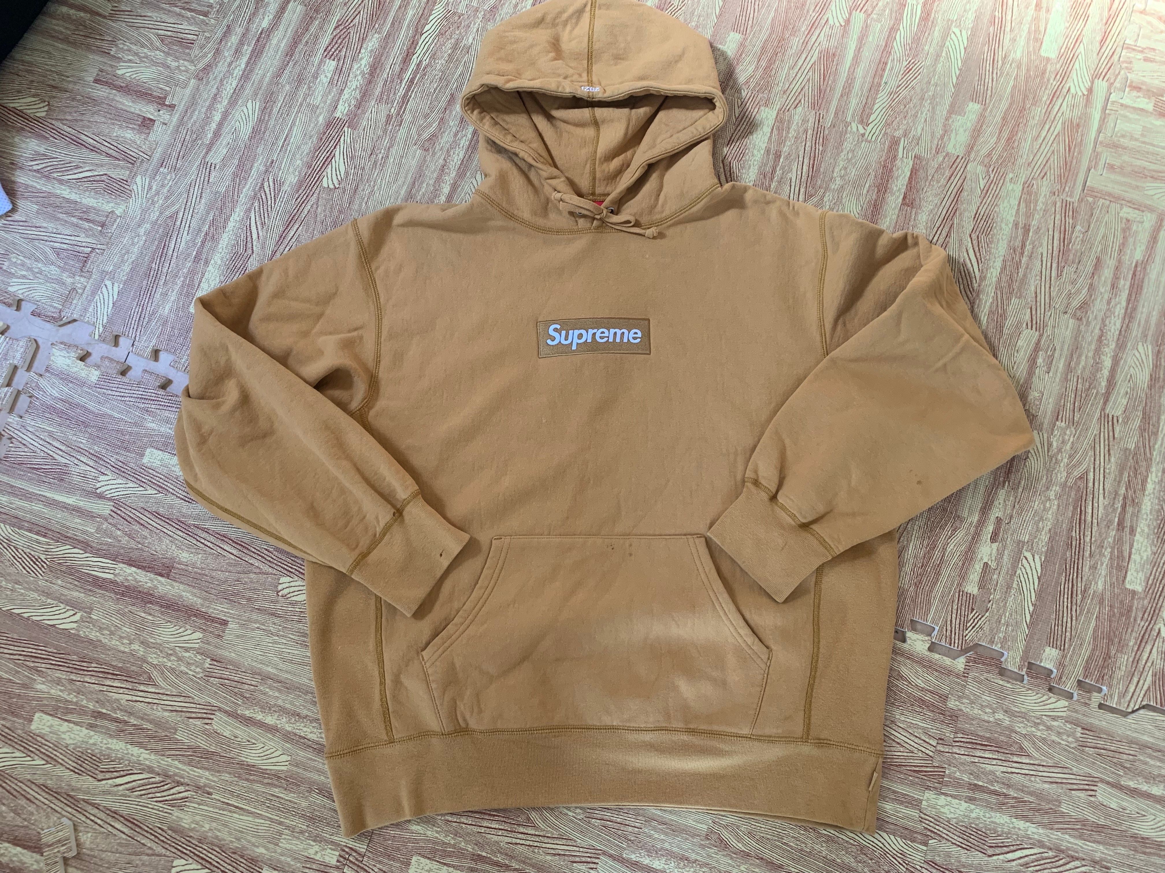 Supreme Box Logo Hooded Sweatshirt "Light Mustard" (21FW)