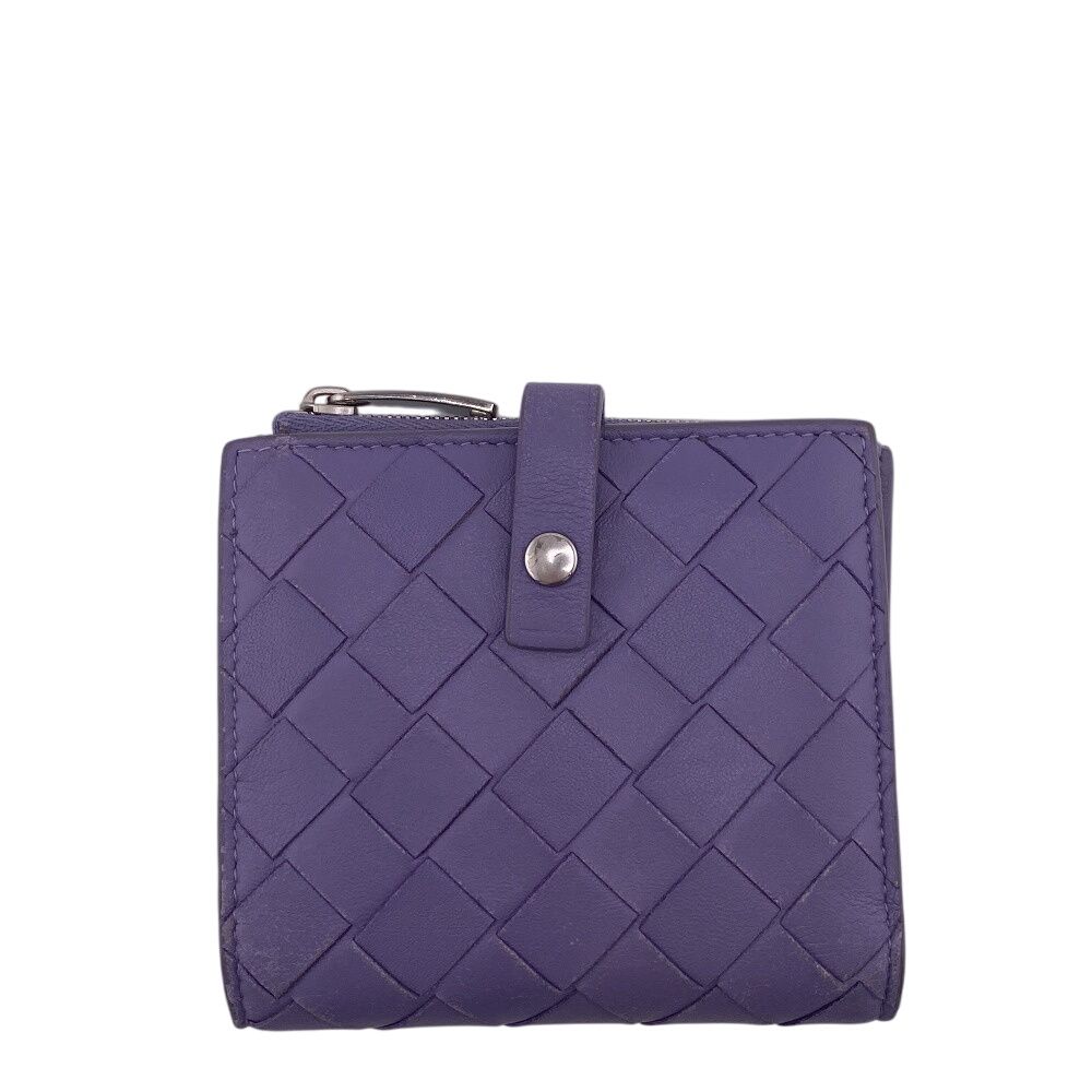 ボッテガヴェネタ BOTTEGAVENETA 二つ折り財布 マキシイントレチャート ジップ 600270 パープル