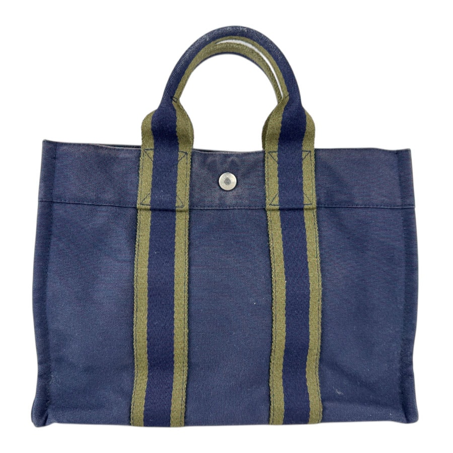 エルメス HERMES ハンドバッグ フールトゥPM キャンバス ネイビー ユニセックス【中古】 z9044