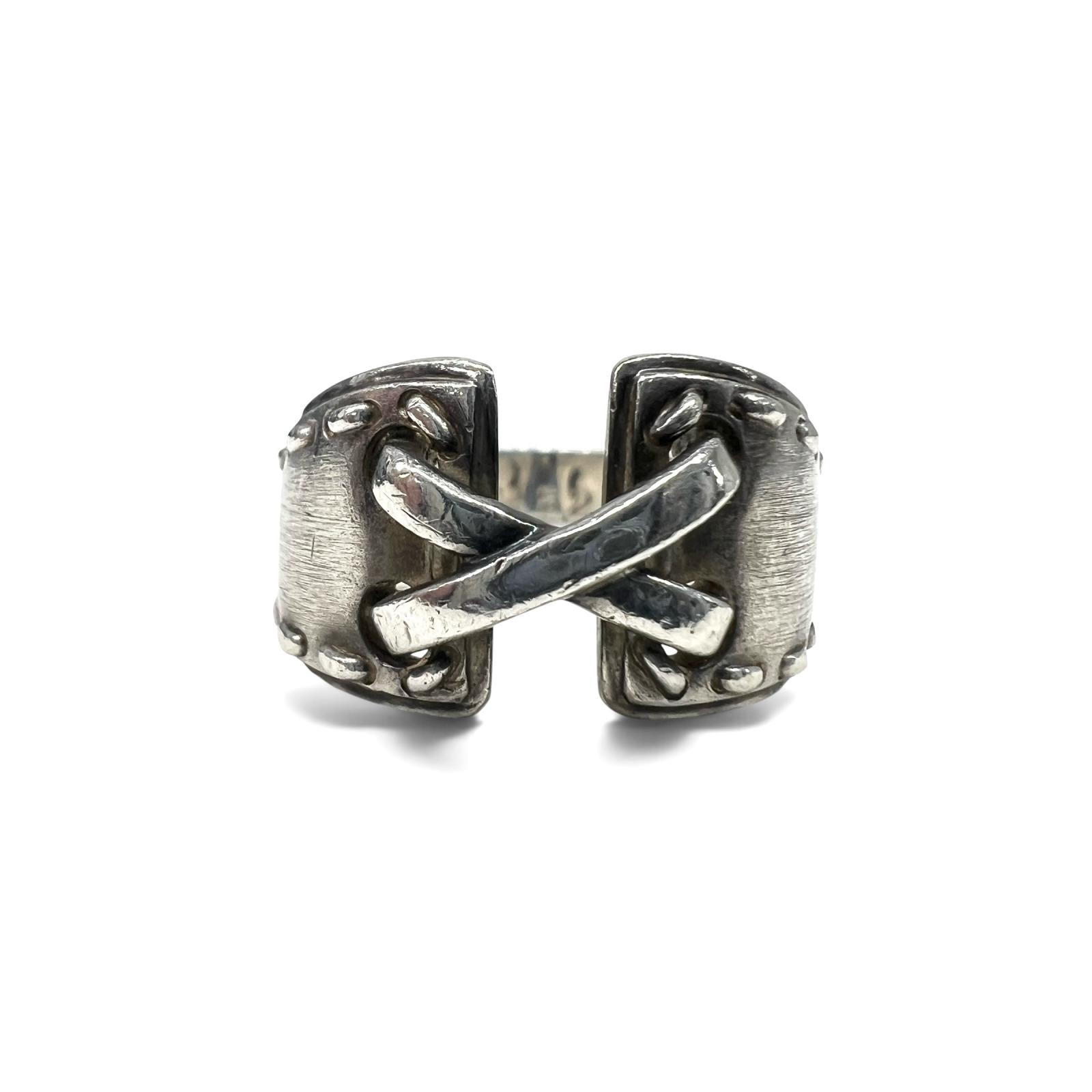HERMES 希少 エルメス メキシコ リング 指輪 10号 #52 シルバー 925 アクセサリー ヴィンテージ アンティーク Y2K Bランク 中古 鑑定済 エルメスアクセ エルメスリング