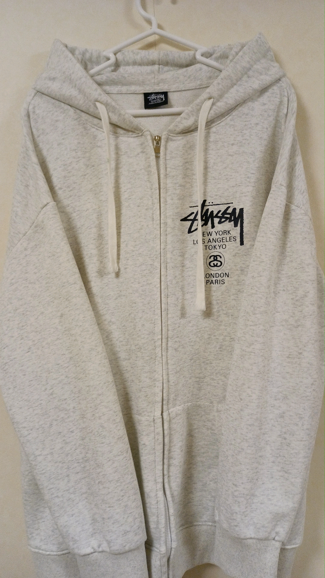 Stussy World Tour Zip Hoodie 2022 "Ash Heather"