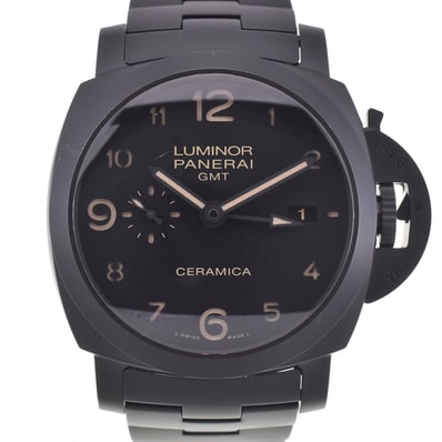 値下 パネライ PANERAI PAM00438 ルミノール 1950 3DAYS GMT トゥットネロ セラミック スモールセコンド メンズ 美品 K#142916