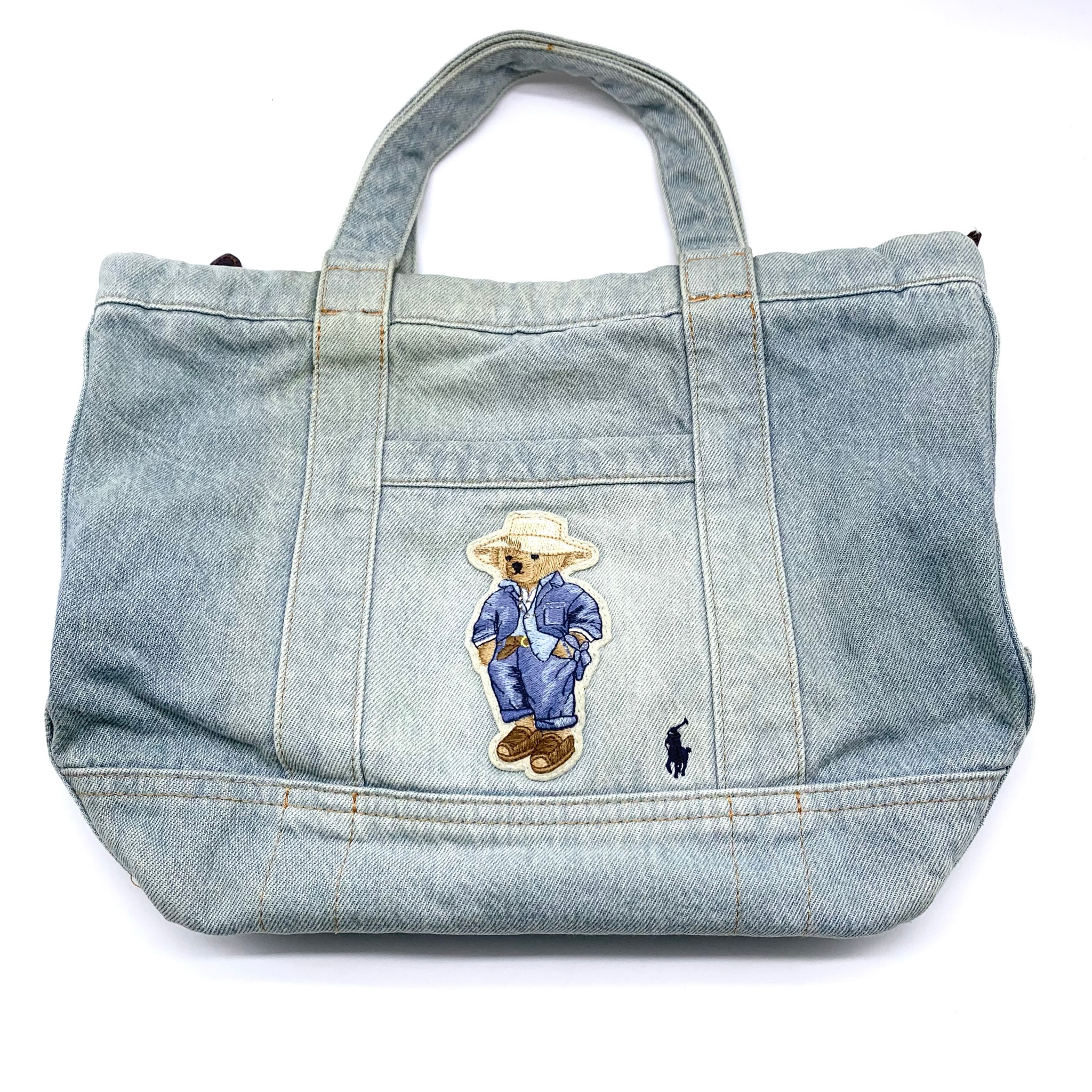 Polo Ralph Lauren Polo Bear Denim Small Tote "Washed Denim"
