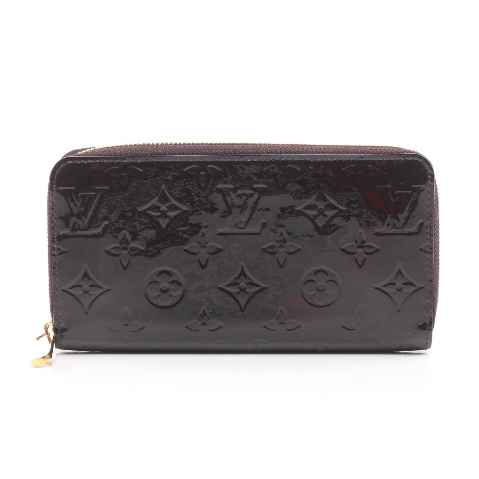 ルイ・ヴィトン LOUIS VUITTON ジッピーウォレット ラウンド長財布 財布 レザー ヴェルニ アマラント レディース パープル系 M93522 【中古】