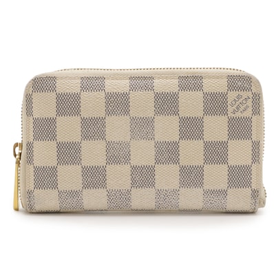 ルイ・ヴィトンジッピー・コンパクト ウォレット ダミエアズール N60029