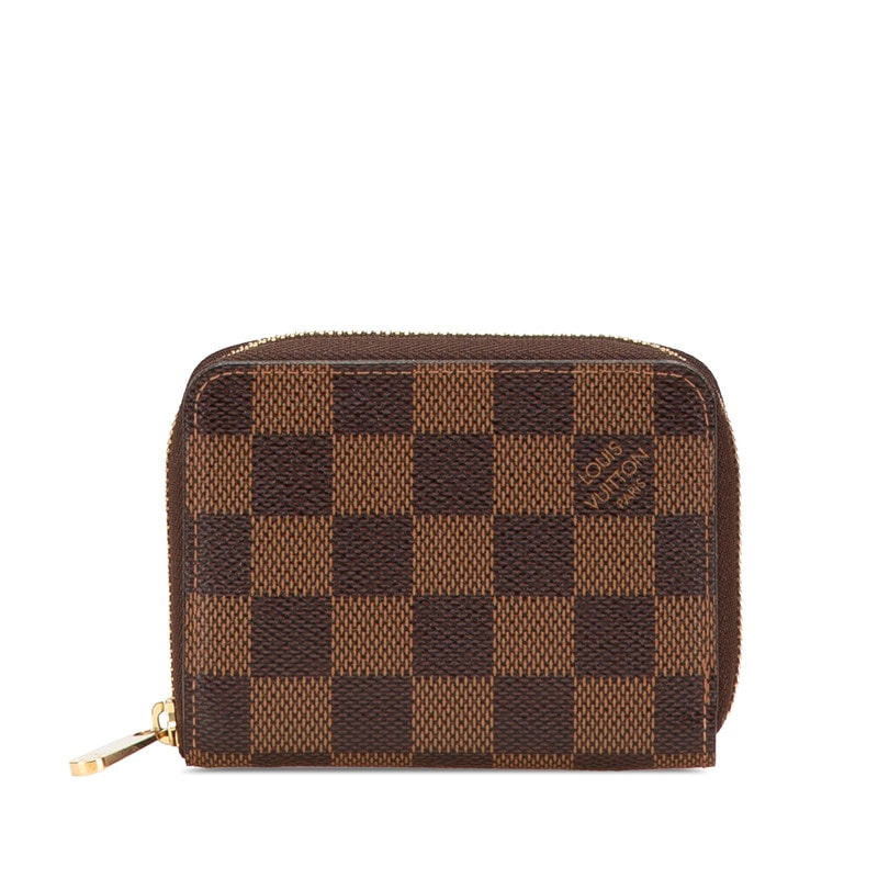 ルイ ヴィトン ダミエ ジッピー コインパース コインケース 小銭入れ N63070 ブラウン PVC レザー レディース LOUIS VUITTON 【中古】