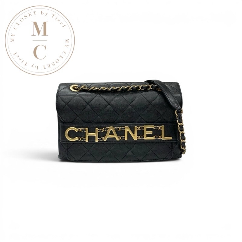 シャネル CHANEL バッグ ショルダーバッグ ラムスキン ブラック ゴールド マトラッセ ロゴ ダブルチェーン
