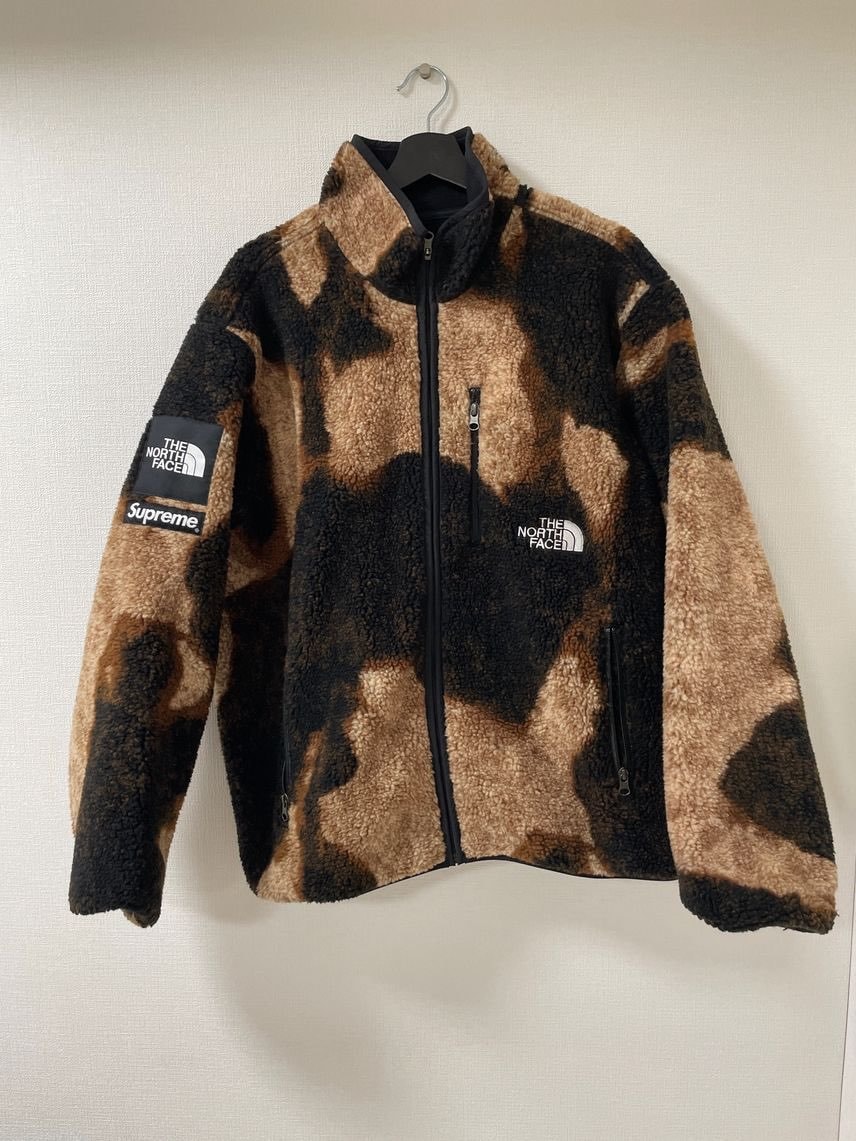 Supreme x The North Face Bleached Denim Print Fleece Jacket "Black"