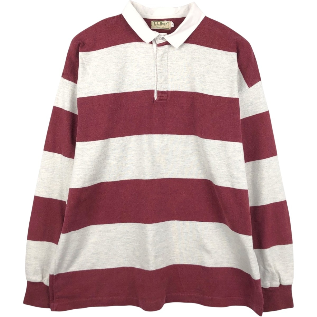 古着 80年代 エルエルビーン L.L.Bean ボーダー柄 長袖 ラガーシャツ USA製 メンズXL相当 ヴィンテージ/eaa672789