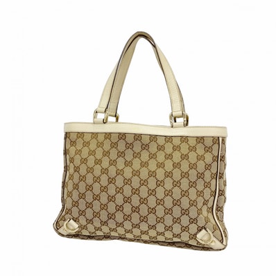 【6dd4765-k】グッチ トートバッグ GGキャンバス 170004 キャンバス ベージュ シャンパンゴールド金具【中古】レディース