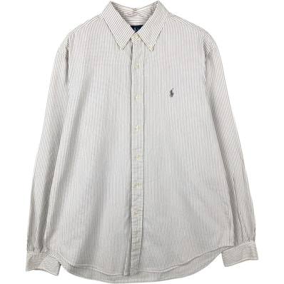 古着 ラルフローレン Ralph Lauren CLASSIC FIT クラシックフィット 長袖 ボタンダウンストライプシャツ メンズL相当/eaa649989
