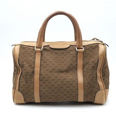 GUCCI(グッチ)オールドグッチ ミニボストンバッグ ヴィンテージ ハンドバッグ GG柄 キャンバス レザー ブラウン レディース 【中古】