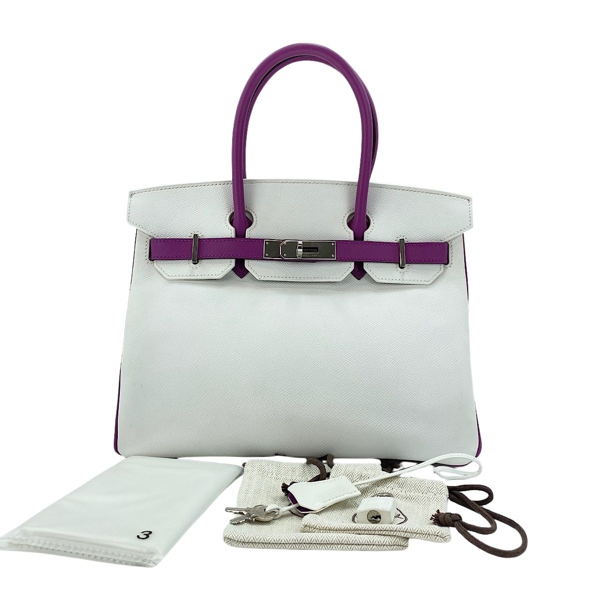 エルメス HERMES パーソナルバーキンセリエ30 バイカラー シルバー金具 エプソンレザー ハンドバッグ【中古】