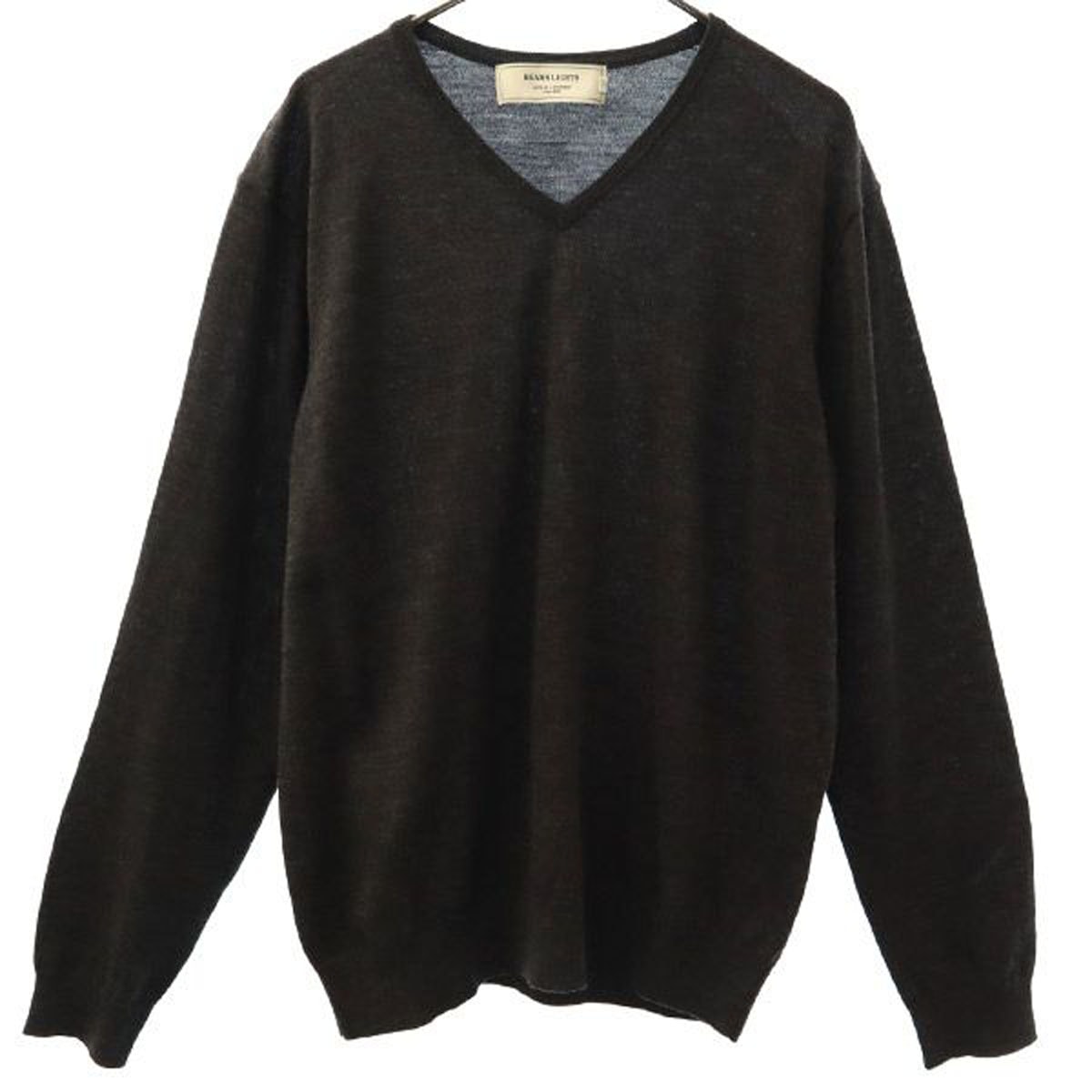 BEAMS LIGHTS ビームスライツ ウール 長袖 Vネック ニット L グレー セーター