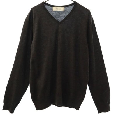 BEAMS LIGHTS ビームスライツ ウール 長袖 Vネック ニット L グレー セーター