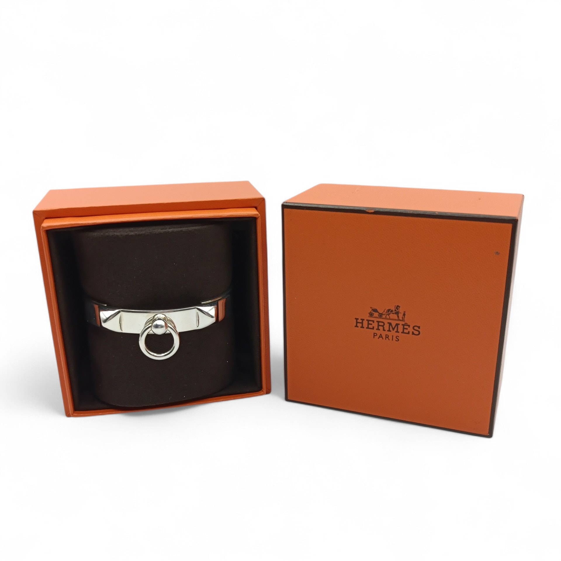 Hermes Collier De Chien Bracelet PM "Silver"