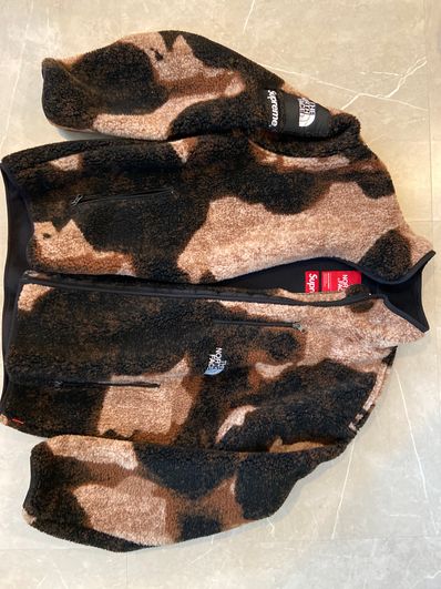 Supreme x The North Face Bleached Denim Print Fleece Jacket "Black"