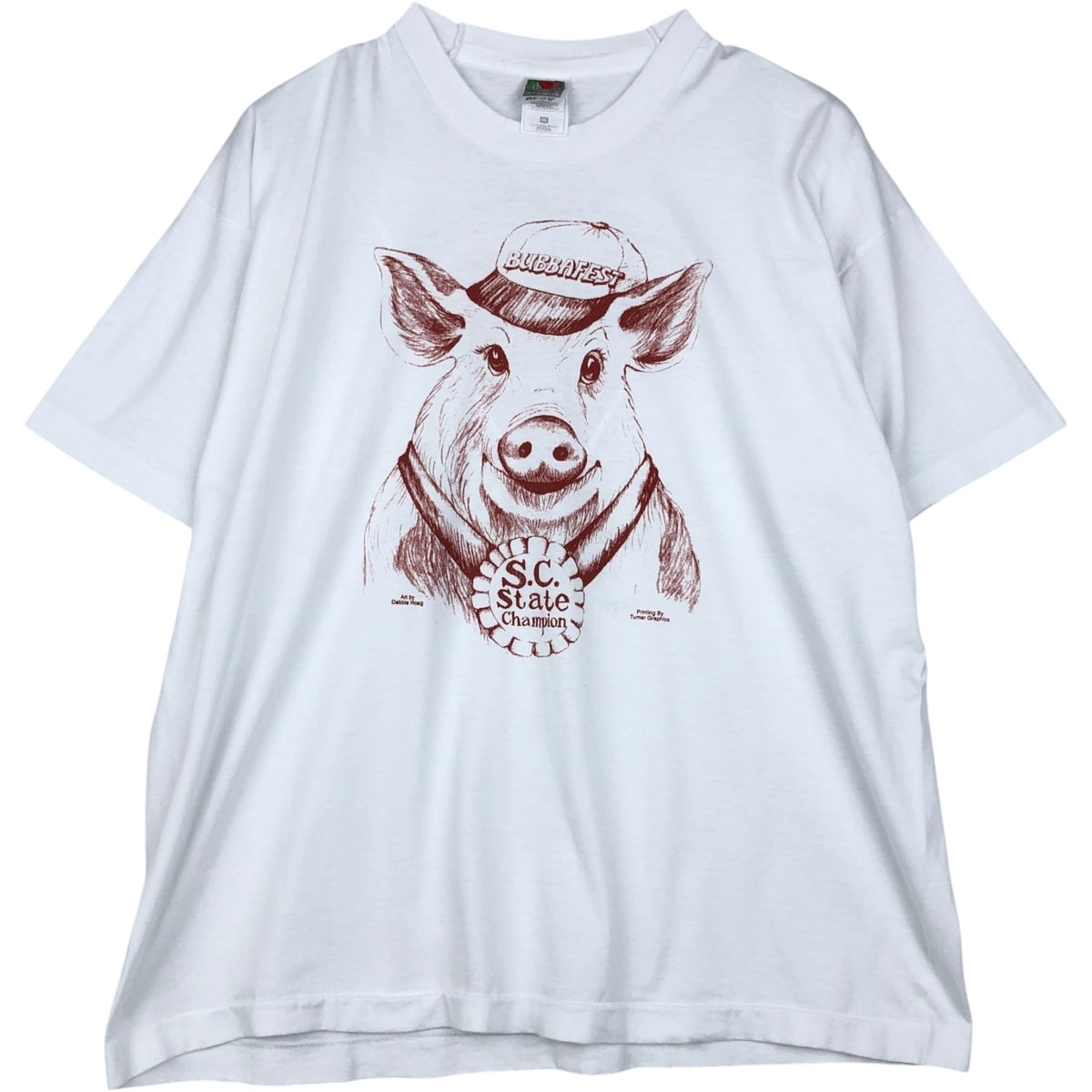 古着 90年代 フルーツオブザルーム FRUIT OF THE LOOM BEST ブタ柄 アニマルTシャツ USA製 メンズXXL相当 ヴィンテージ/eaa646504
