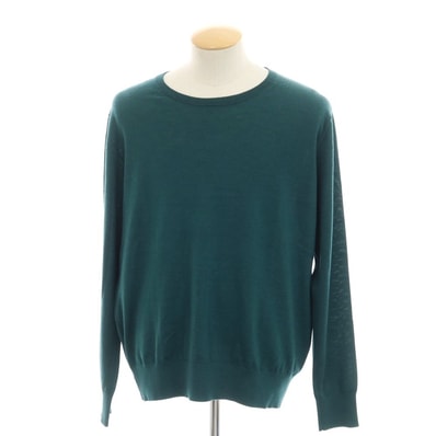 【中古】ドリスヴァンノッテン DRIES VAN NOTEN ハイゲージ ウール クルーネック プルオーバーニット グリーン【サイズM】【メンズ】