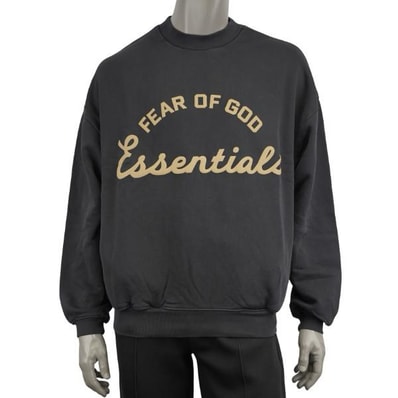 FEAR OF GOD ESSENTIALS Training 90s Crewneck Sweatshirt "Faded Black"