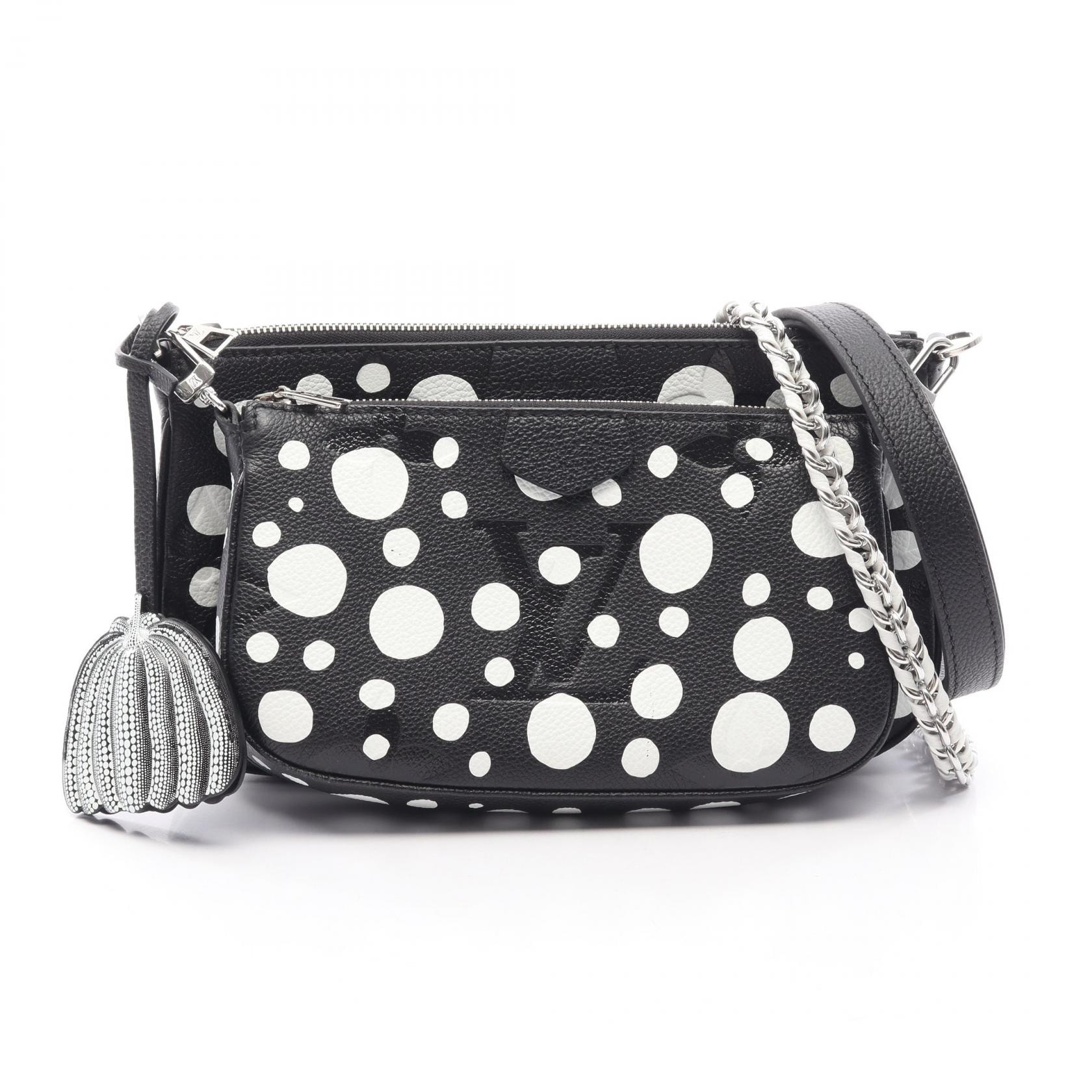 ルイ・ヴィトン LOUIS VUITTON LV × YK ミュルティ ポシェット アクセソワール モノグラムインフィニティドット ショルダーバッグ バッグ レザー モノグラム・アンプラント レディース ブラック系 / ホワイト系