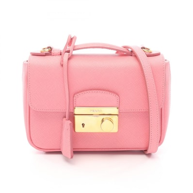 プラダ PRADA ハンドバッグ バッグ サフィアーノレザー レディース ピンク系 【中古】