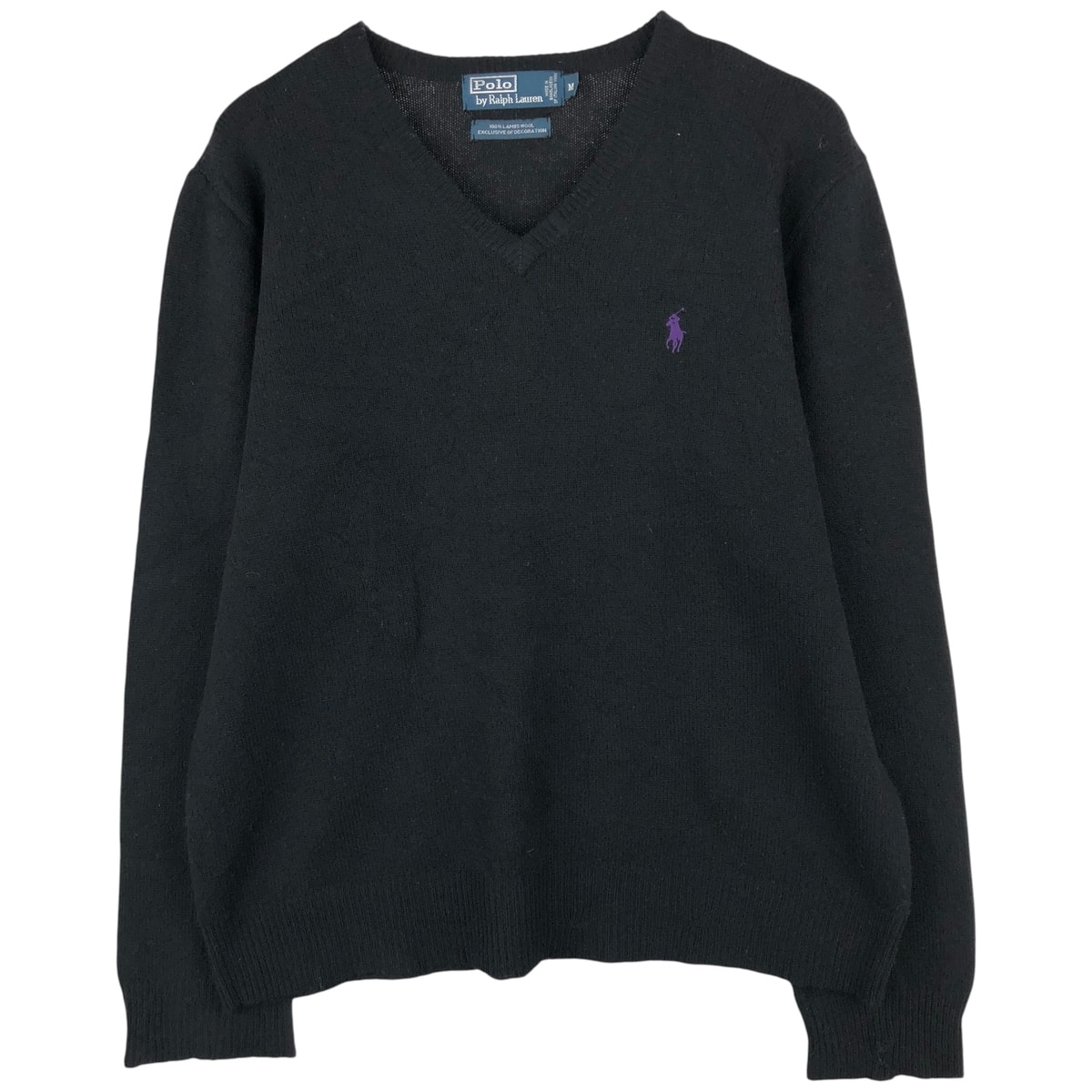 古着 ラルフローレン Ralph Lauren POLO by Ralph Lauren Vネック ラムウールニットセーター メンズM相当/eaa599647