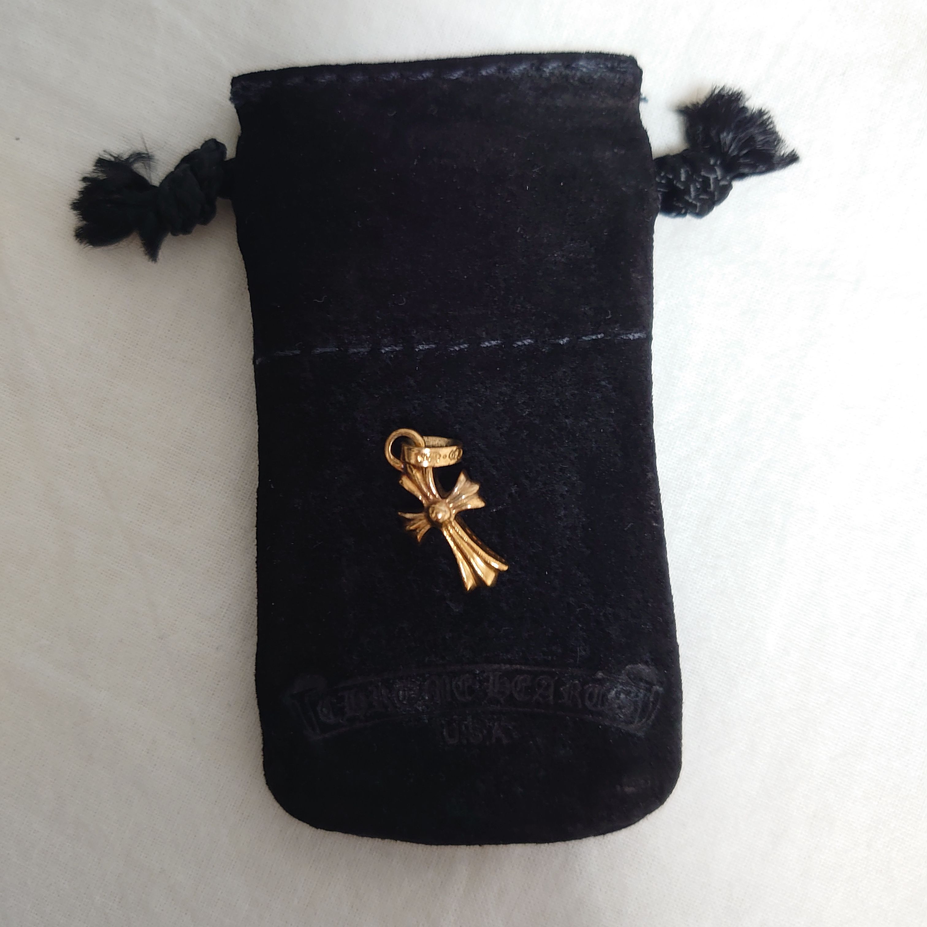 Chrome Hearts 22K CH Cross Baby Fat Charm "Yellow Gold"