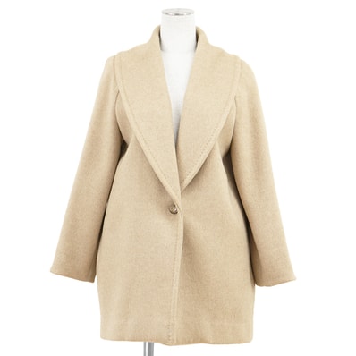 MaxMara マックスマーラ ショートコート サイズ 40 レディース メルトン カシミヤ100% ショールカラー アウター エクリュ イタリア製